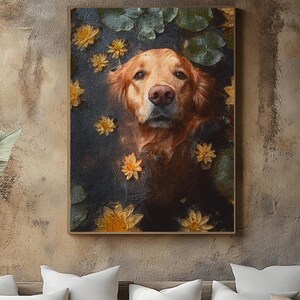 Golden Retriever art vintage poster, Golden Retriever minimalist illustration, golden retriever gifts, golden retriever wall art