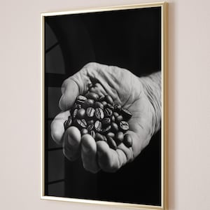 Black & White Kitchen Coffee Print, Digital Download, Printable Wall Art, Contemporary Kitchen Wall Decor, Rustic Coffee Poster, Modern Art