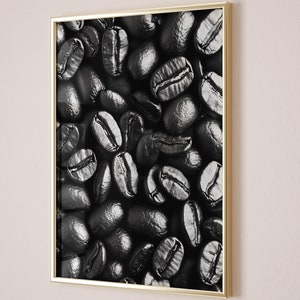 Black & White Coffee Beans Print, Digital Download, Printable Kitchen Wall Art, Timeless Farmhouse Decor, Housewarming Gift, Coffee Poster