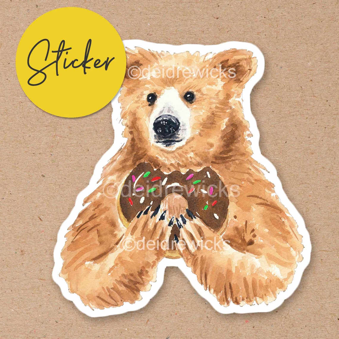 Grizzly Bear Sticker Vinyl Die Cut Sticker of a Bear Who Etsy Canada