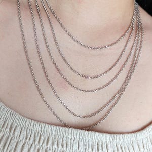 Silver Anchor Unisex Chain, 925 Silver Sterling, Anchor Link Cable Chain, Available in 40cm, 45cm, 50cm, 55cm, 60cm,Handmade Statement Chain