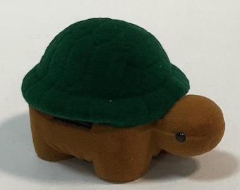 Velvet Turtle Ring Box: Brown and Green Wedding Ceremony Box