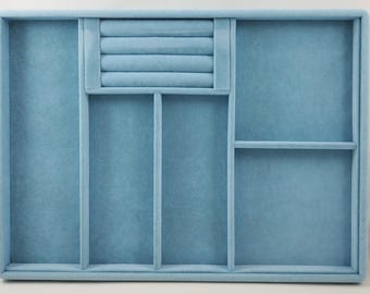 Velvet Jewelry Organizer Box: Alcantara Jewelry Storage Tray