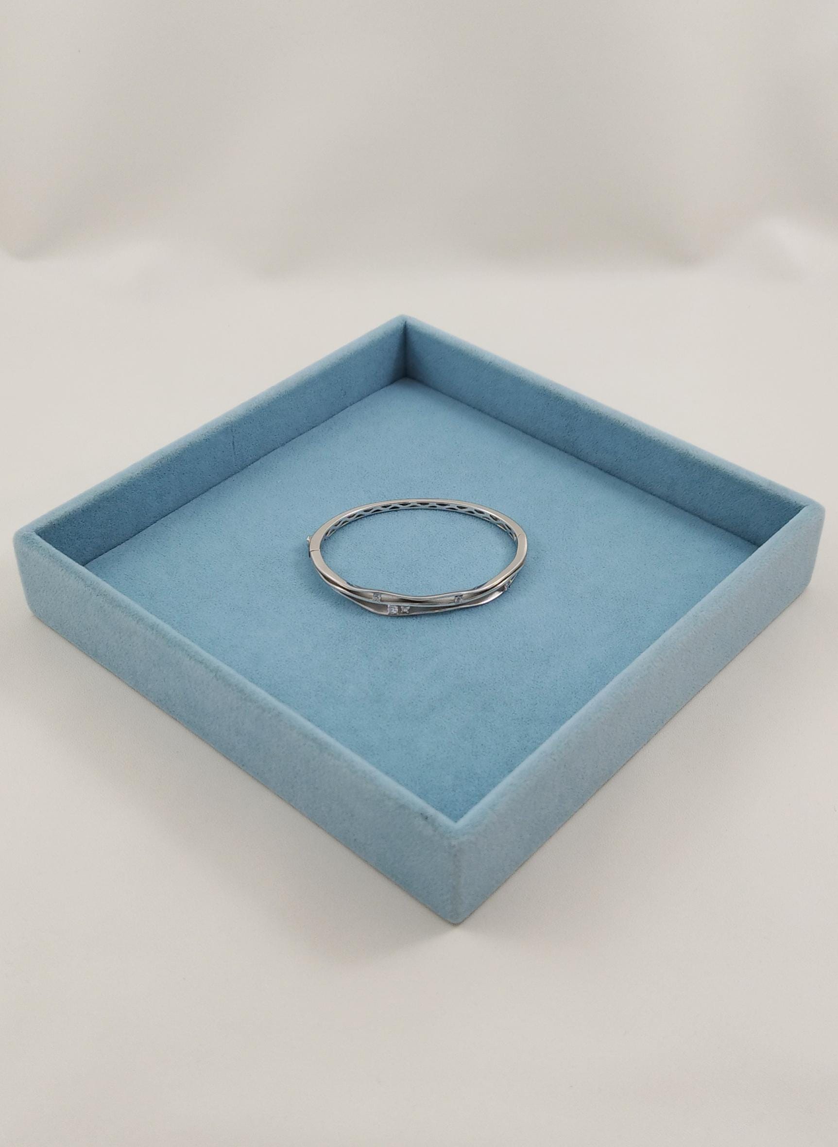 Plateau À Bijoux En Velours Empilable Pour Bagues Boucles D'Oreilles Montres À Boutons Vintage