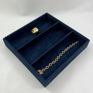 Bandeja organizadora de joyas de terciopelo: Caja de almacenamiento de joyas de Alcantara