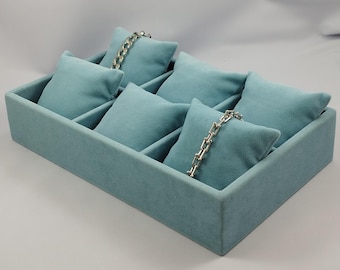 Velvet Watch Organizer: Bracelet Holder Display with Pillows