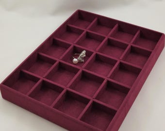 Velvet Jewelry Organizer Tray: Alcantara Bead Display (200*250mm)