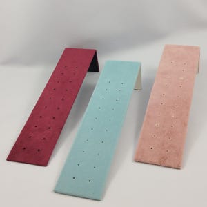 Soporte para pendientes de terciopelo en forma de L: Exhibidor de joyas para 10 pares