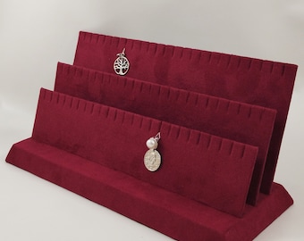 Velvet 72-Pendant Display Stand: 3-Level Jewelry Showcase
