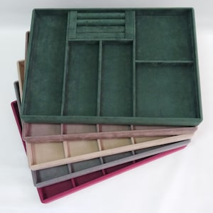 Velvet Jewelry Organizer Box: Alcantara Jewelry Storage Tray