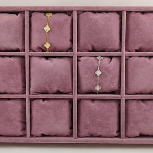 Organizer per orologio a cuscino, organizer in velluto a 12 scomparti, espositore per braccialetti, custodia per orologio, supporto per braccialetti multipli, porta braccialetti multicolore