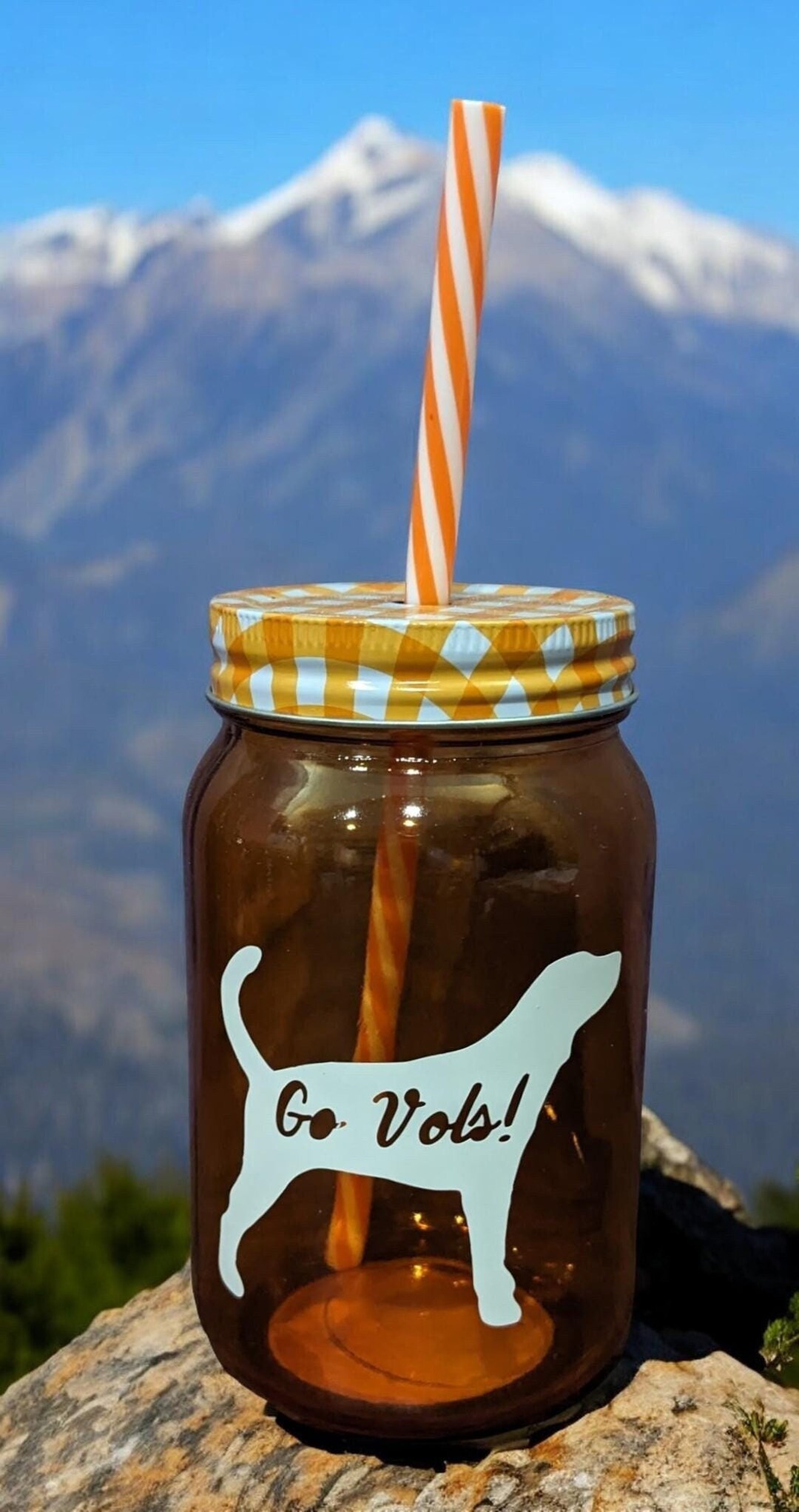 Ut Jar Custom University of Tennessee UT VOLS Smokey Glass Mason Jar Tumbler ...