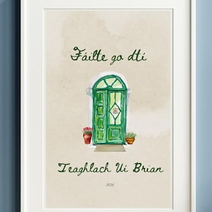 Custom Irish Housewarming Gift - New Home - Welcome Wall Art as Gaeilge- Fáilte