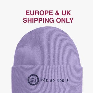 Bestickte irische Beanie | Tog go bog é | GRMA-Verein | Nur EU & UK Versand