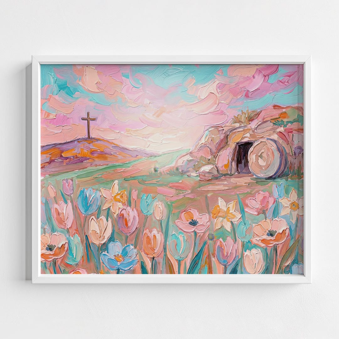 Empty Tomb Easter Print, He is Risen Wall Art, Emmanuel Printable Art ...