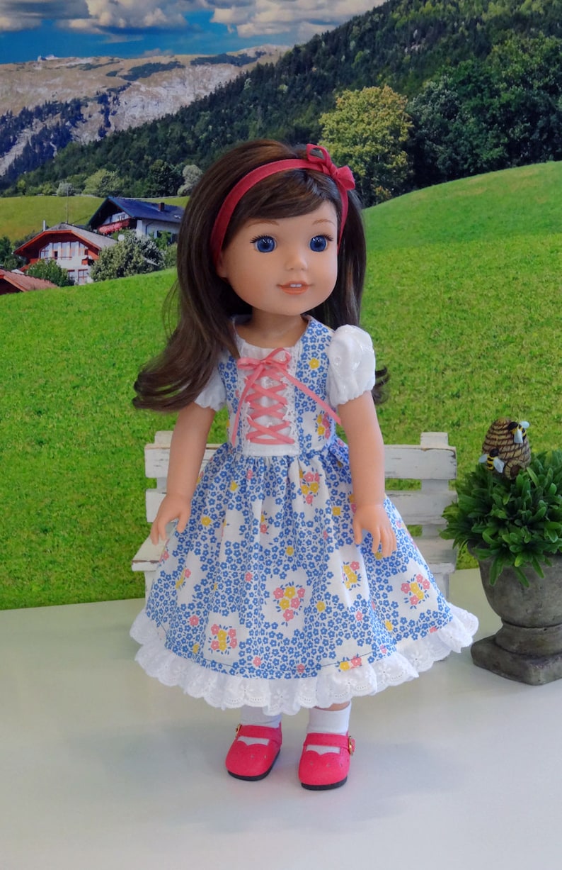 Spring Frauline Dress, socks & shoes for Wellie Wisher doll 画像 1