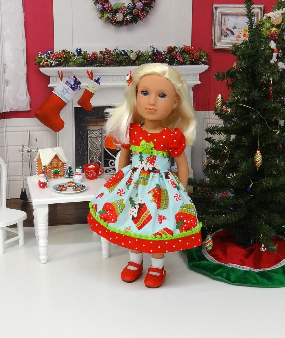 Christmas Cupcakes Christmas Dress Socks & Shoes for Wellie Etsy