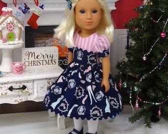 Warmer in Winter - Christmas dress, tights & shoes for Wellie Wisher doll