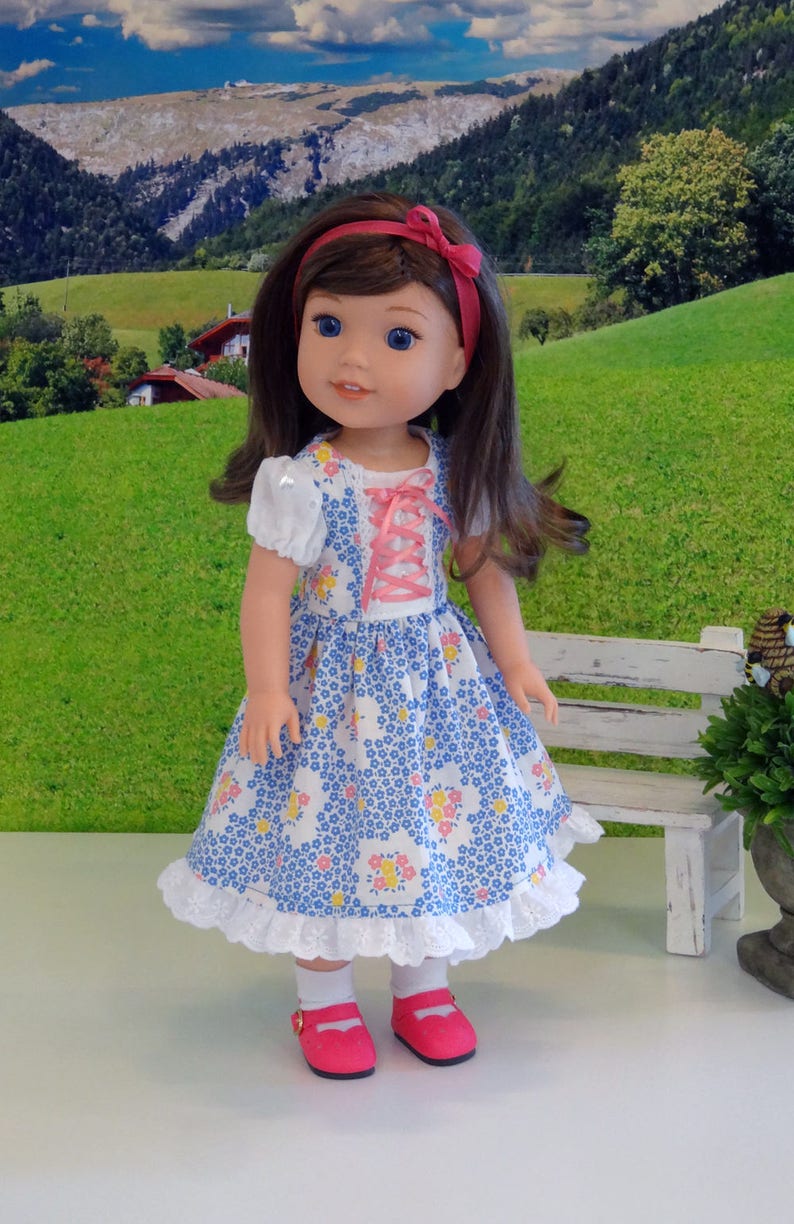 Spring Frauline Dress, socks & shoes for Wellie Wisher doll 画像 3