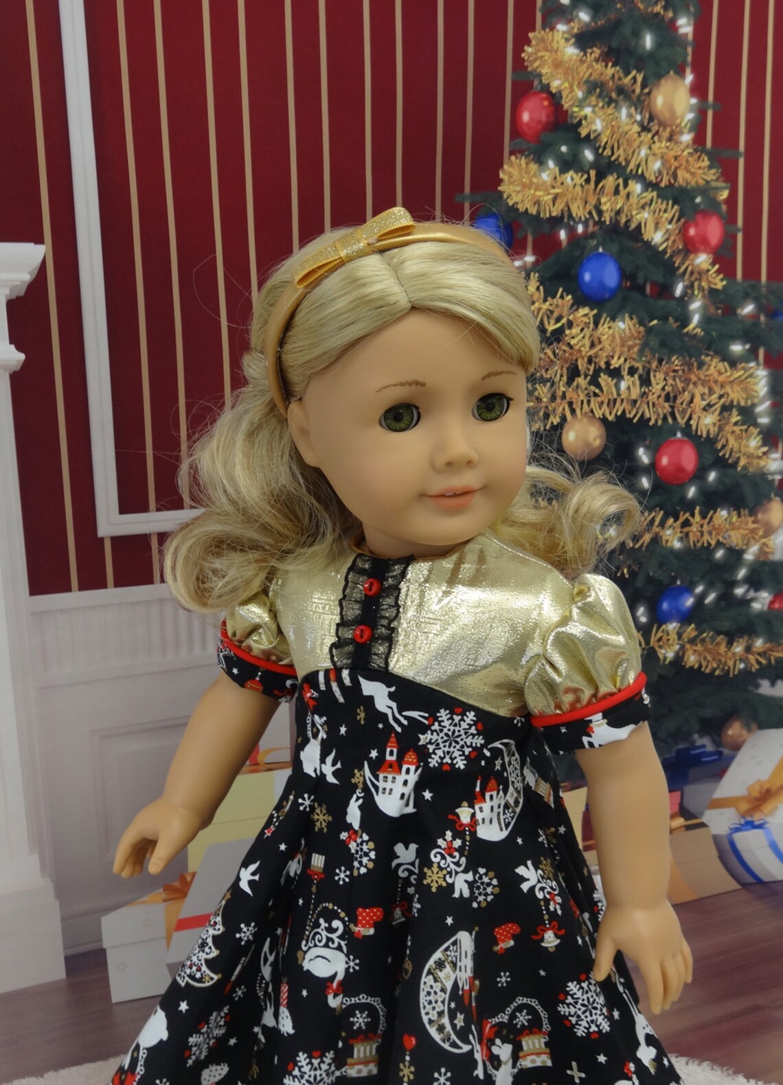 Christmas Night Vintage Style Christmas Dress for American Etsy