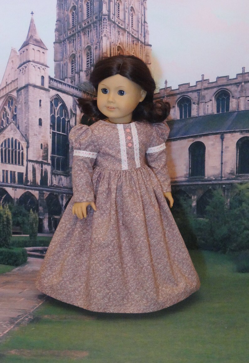 Abbey Courtyard Victorian dress and capelet for American Girl doll with undergarments 画像 3