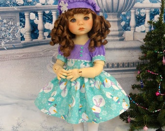 Frosty - vintage style Christmas dress with shoes for American Girl doll