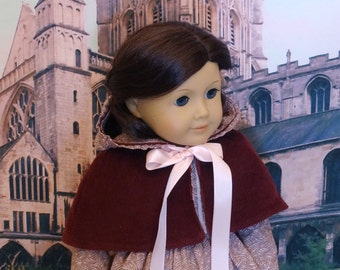 Abbey Courtyard - Victorian dress and capelet for American Girl doll with undergarments