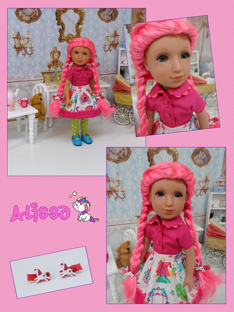 Alissa Unicorn custom Glitter Girl doll with wardrobe & accessories image 4