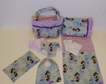 Bitty Baby Basics in Princess Jasmine - Diaper Bag and Diapers with Blanket and Pillow