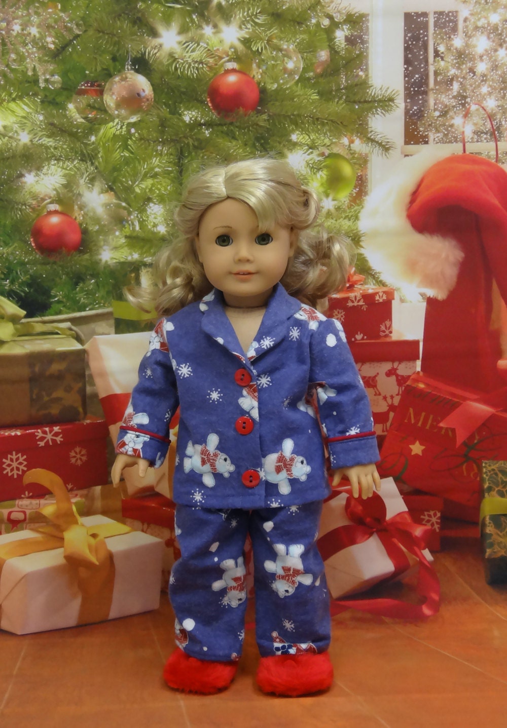 Pajamas for American Girl Polar Bear Christmas Etsy