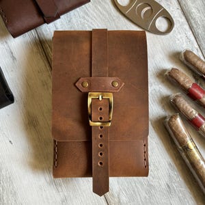Étui à cigares en cuir, Accessoires à cigares en cuir artisanaux, Étui à cigares pour voyage, Sac à cigares, Cadeau pour homme, Outils pour cigares, Pochette à cigares