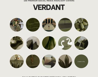 VERDANT Highlight Covers | Olive Green Instagram Templates | Calm Neutral Earthy Luxury
