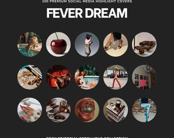 FEVER DREAM Highlight Covers  | Bold Luxury Instagram Templates | Intentional Grainy Texture | Editable