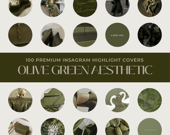 100 Olive Green Instagram Highlight Covers | Dark Rich Vibes | Aesthetic IG Highlights | Green Aesthetic | Luxury IG Highlight Covers