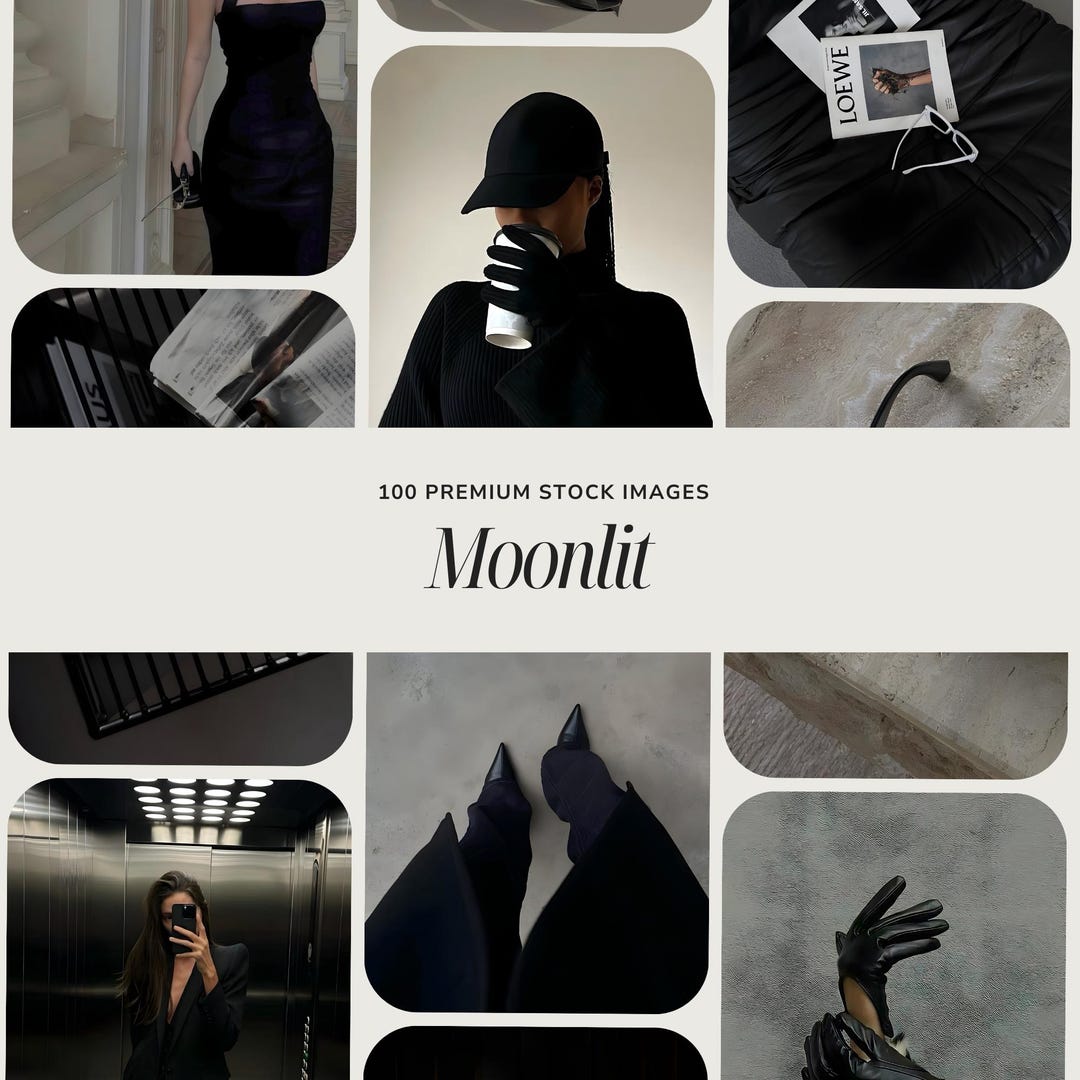 MOONLIT Collection Stock Image Set Noir Neutral Minimalist Stock moonlit-collection-stock-image-set-noir-neutral-minimalist-stock