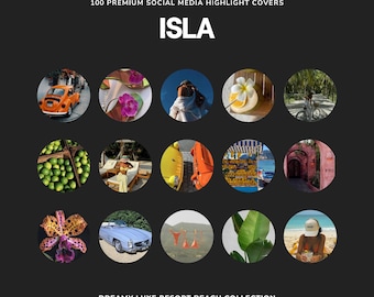 ISLA Highlight Covers | Tropical Instagram Templates | Luxe Resort Coastal Airy Highligh Covers