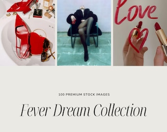 Dark Feminine FEVER DREAM Stock Photos | Grainy Editorial Maximalist Stock Images