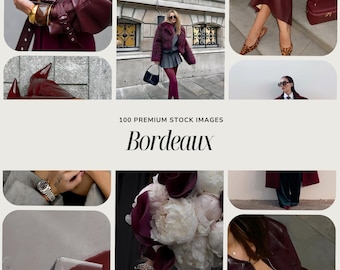 BORDEAUX Collection Stock Images | Deep Cherry Red | Burgundy Stock Photo Set | Timeless Refined