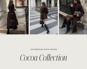 COCOA Brown Stock Image Set | Warm Espresso Chocolate Cream Stock Photos