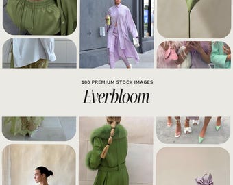 EVERBLOOM Collection Stock Images | Whimsical Garden Bloom | Spring Lavender Matcha Stock Photo Set