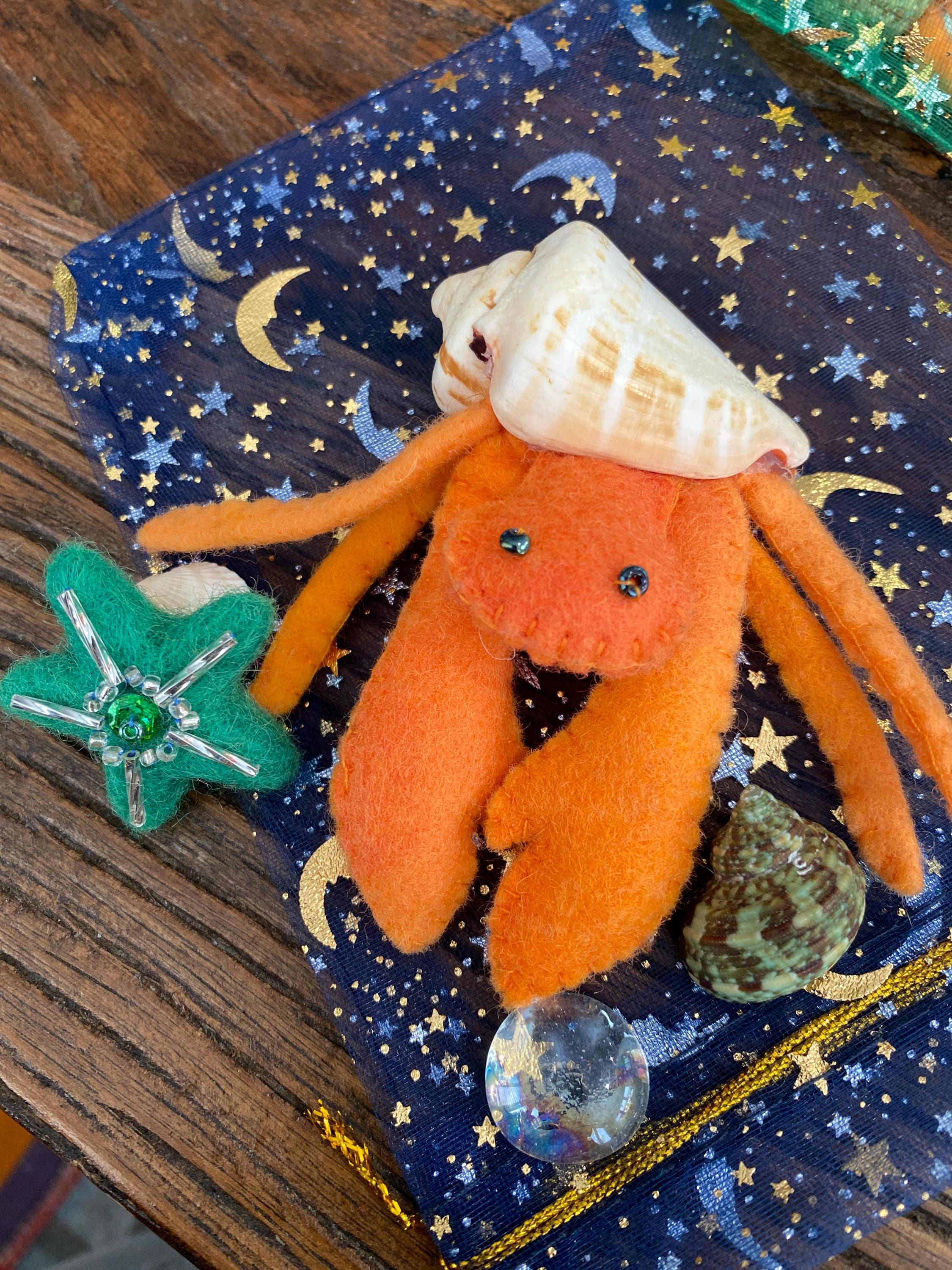 Scuttle Crab With Star Fish Gift Pack- Hermit Crab- Star Fish- Felt Toy ...