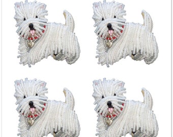 WESTIE Set Of 4 Dog Stickers- Original Artwork Kiss Cut 5x5" Sticker Sheet- Notebook Laptop Water Bottle Sticker - Made To Order