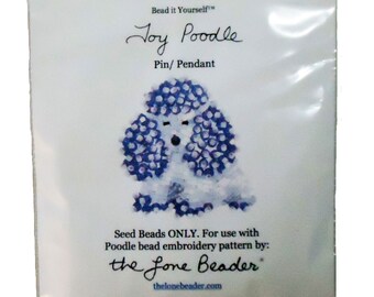 15/0 SEED BEADS ONLY for Toy Poodle pin pendant beaded animal beading pattern