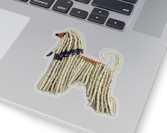 AFGHAN HOUND- Original Artwork Kiss-Cut Dog Stickers- Laptop Sticker, Water Bottle Sticker, Animal Stickers- Made To Order