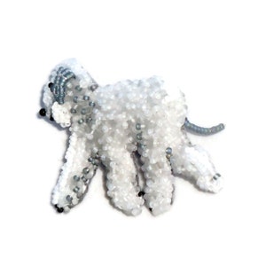 BEDLINGTON TERRIER brooch keepsake beaded dog pin pendant art jewelry Made to Order image 3