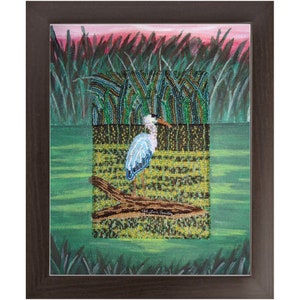 Great Blue Heron Printed Image Bird Nature Framed Contemporary Art Print 8x10, 11x14, 16x20 Made To Order image 1