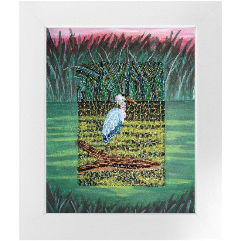 Great Blue Heron Printed Image Bird Nature Framed Contemporary Art Print 8x10, 11x14, 16x20 Made To Order image 2