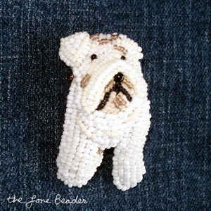 ENGLISH BULLDOG beaded dog keepsake pin pendant/ Ready to ship image 3