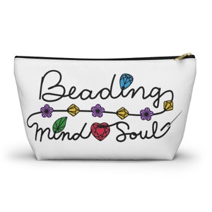 Beading Mind & Soul Beads Gems Crystals Printed Image Travel Storage Accessory Pouch w T-bottom Made to Order image 1