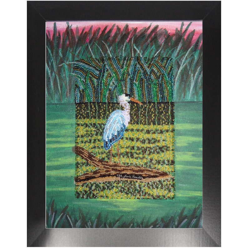 Great Blue Heron Printed Image Bird Nature Framed Contemporary Art Print 8x10, 11x14, 16x20 Made To Order image 6